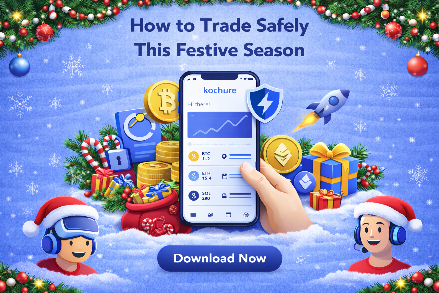 “Safe cryptocurrency trading during holidays using Kochure app”